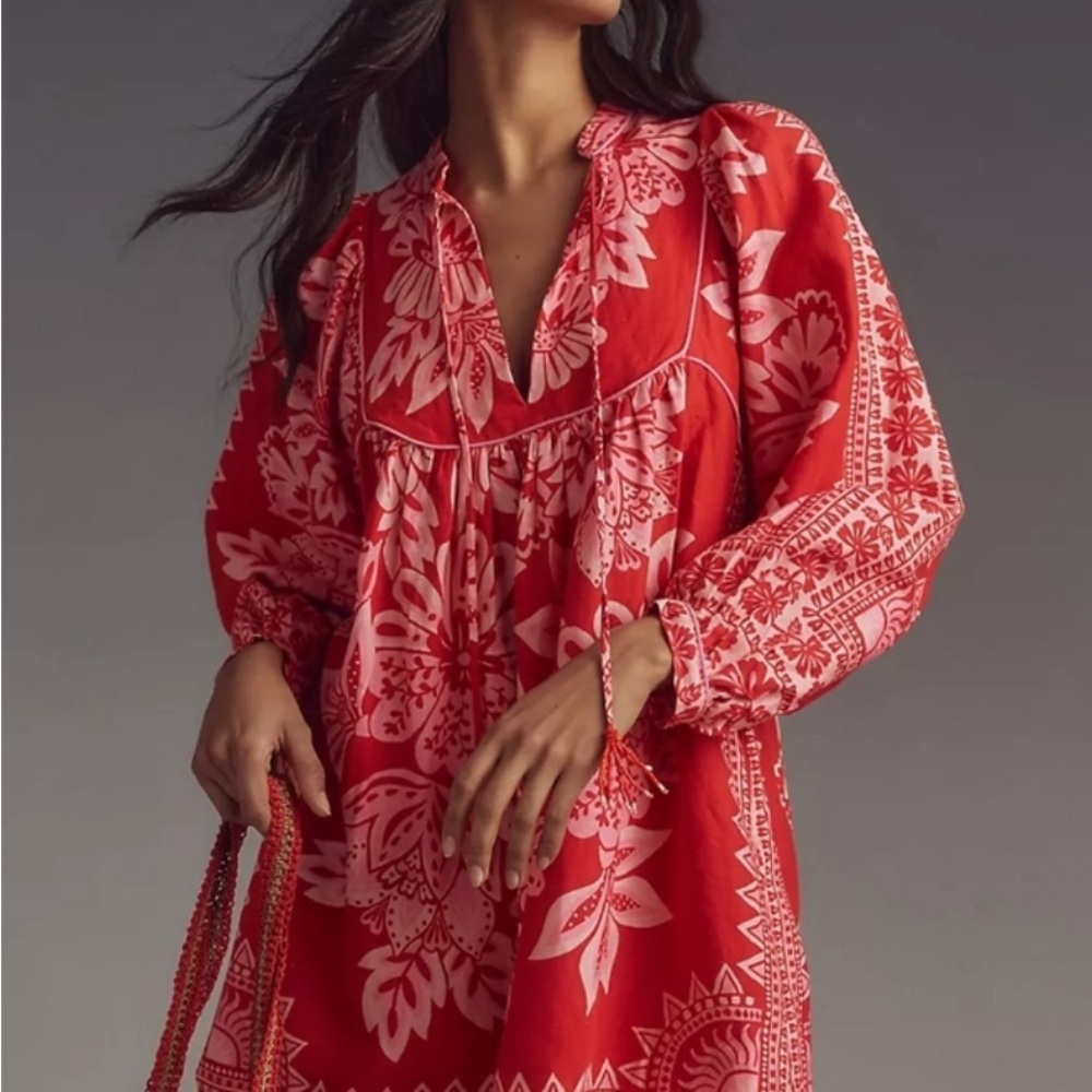 FARM Rio Scarlet Floral Mini Dress